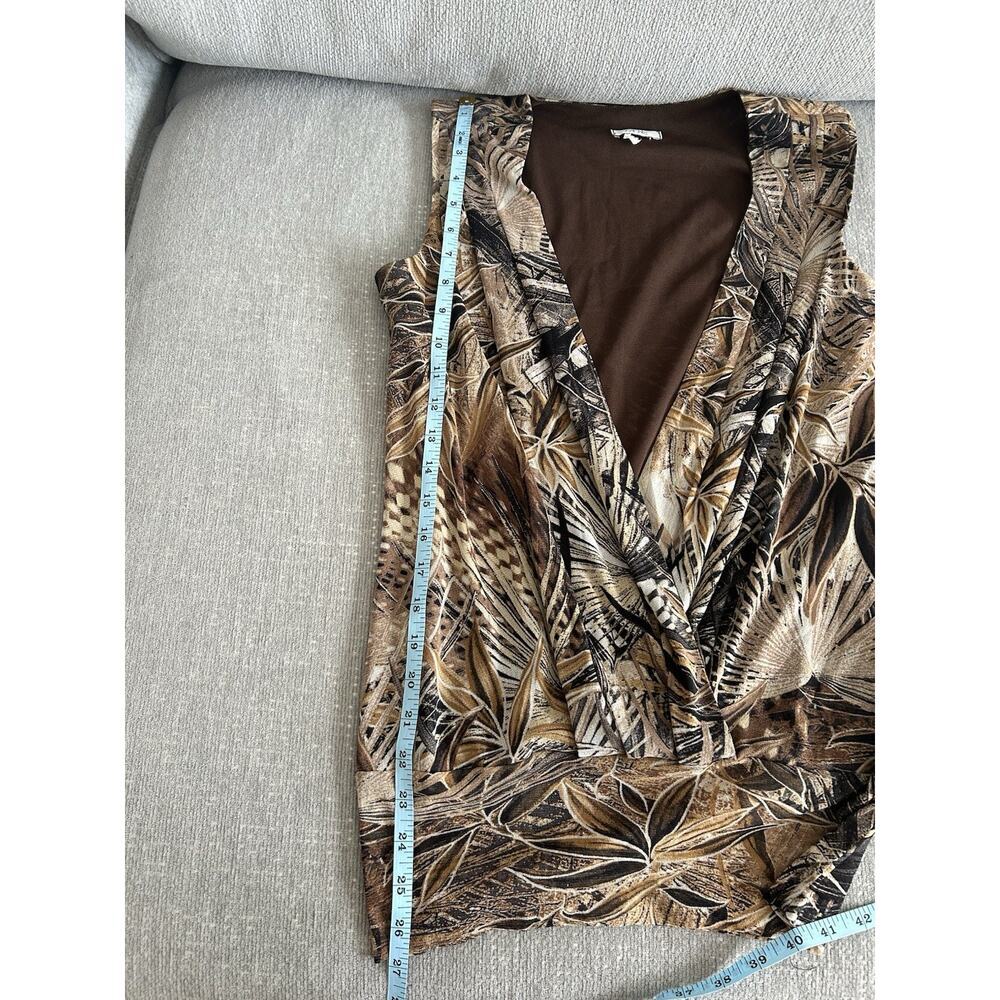 Cache Y2K  Plunge Neck Stretch Top Size L Tropical - Picture 9 of 11